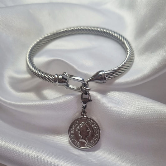 COIN BANGLE - SILVER